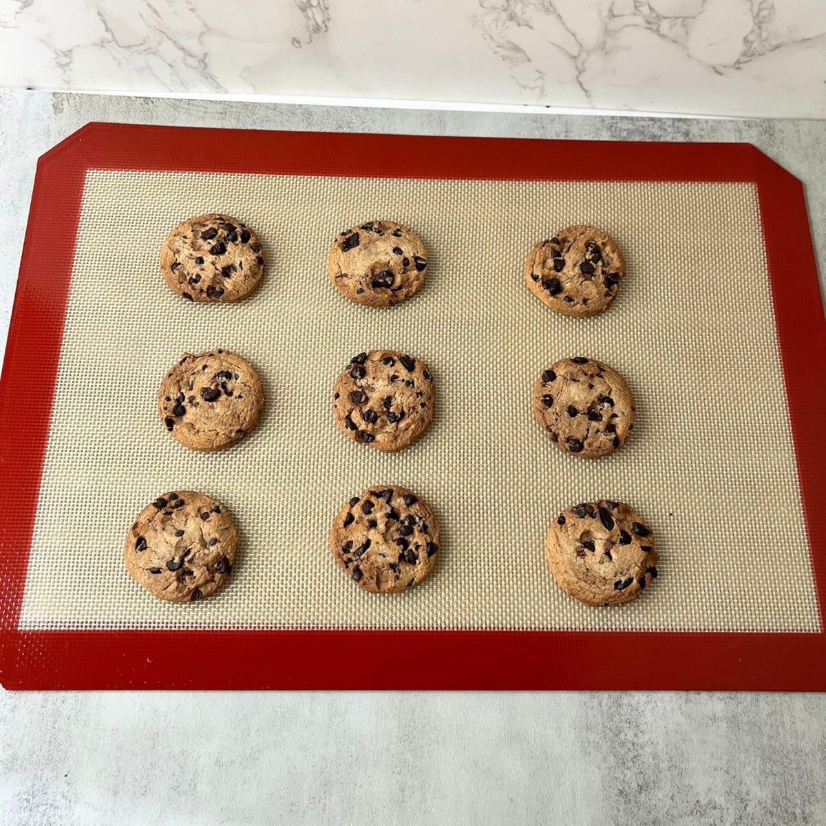 Silicone Baking Mat - 2 Pack Non-Stick Reusable Baking Mats for Oven | 16.5 x 11.6 Inches, Red