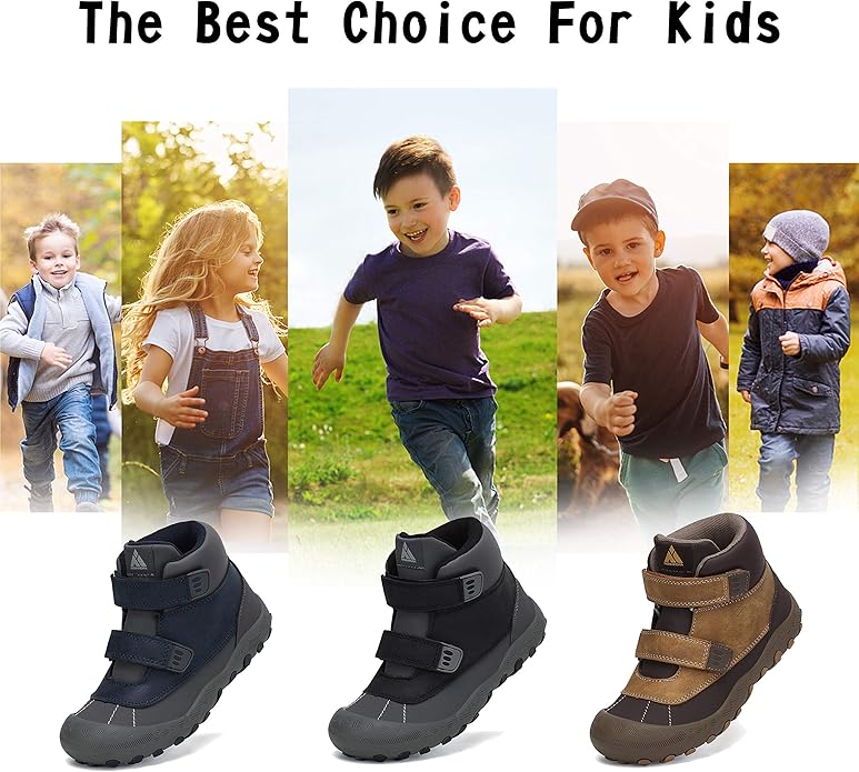 Mishansha Kids Hiking Boots Toddler Girls Boys Hiking Shoes Water-Resistant Anti-Collision Non-Slip Athletic Outdoor Trekking Boots