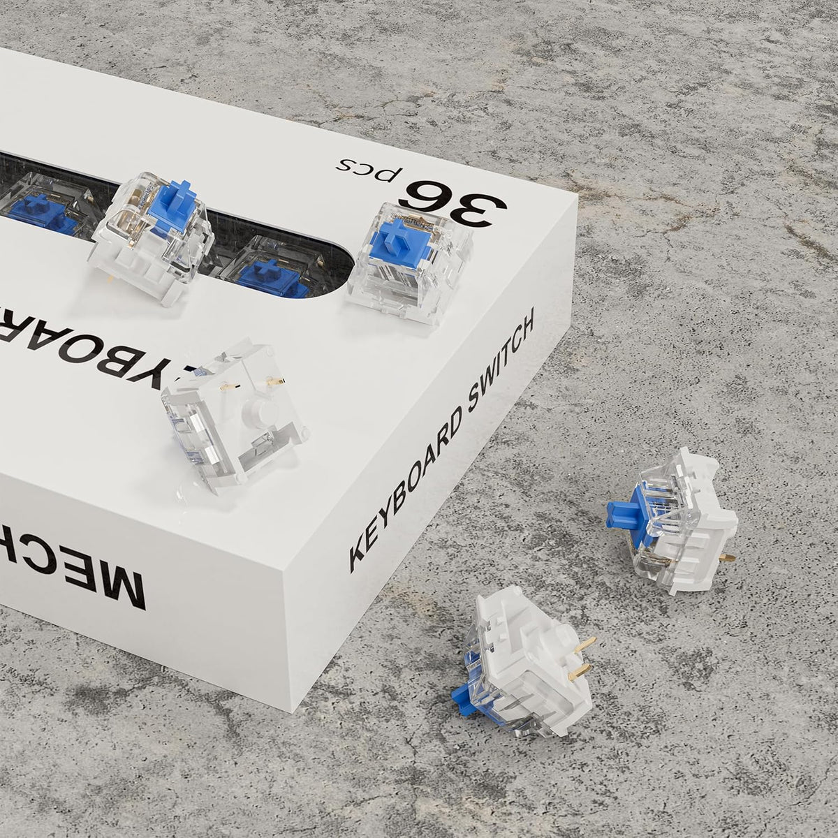 54PCS 3D ZhouWang Blue Switch,Dustproof Click Switch,Crisp clicking Sound with Strong Tactile Feedback, Suitable