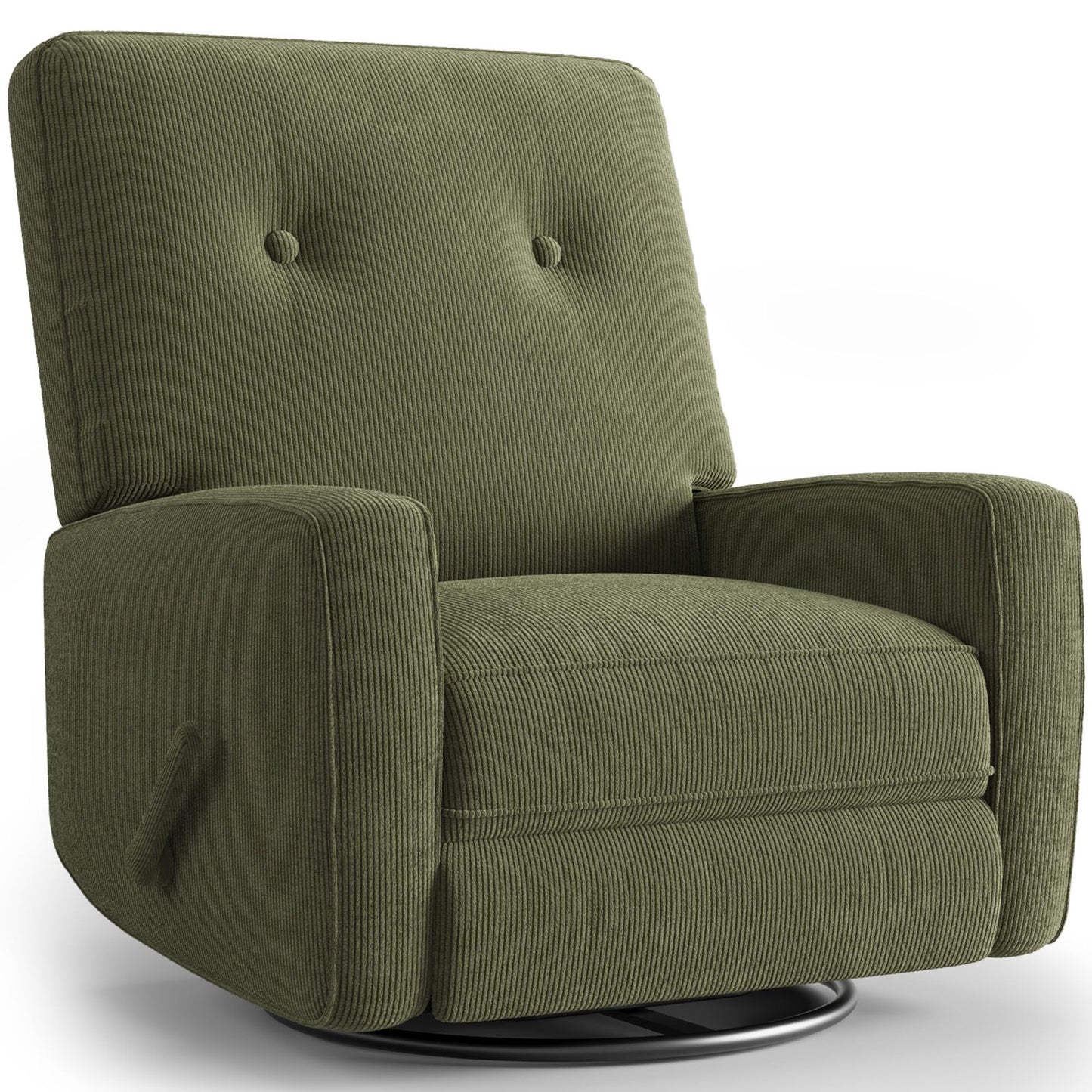 GarveeHome Recliner Chairs, Swivel Rocker Recliner, Glider Recliner Nursery Chair for Adults, 360° Swivel Glider Rocking Chair for Living Room, Bedroom, Office, RV, Small Spaces, Corduroy, Green