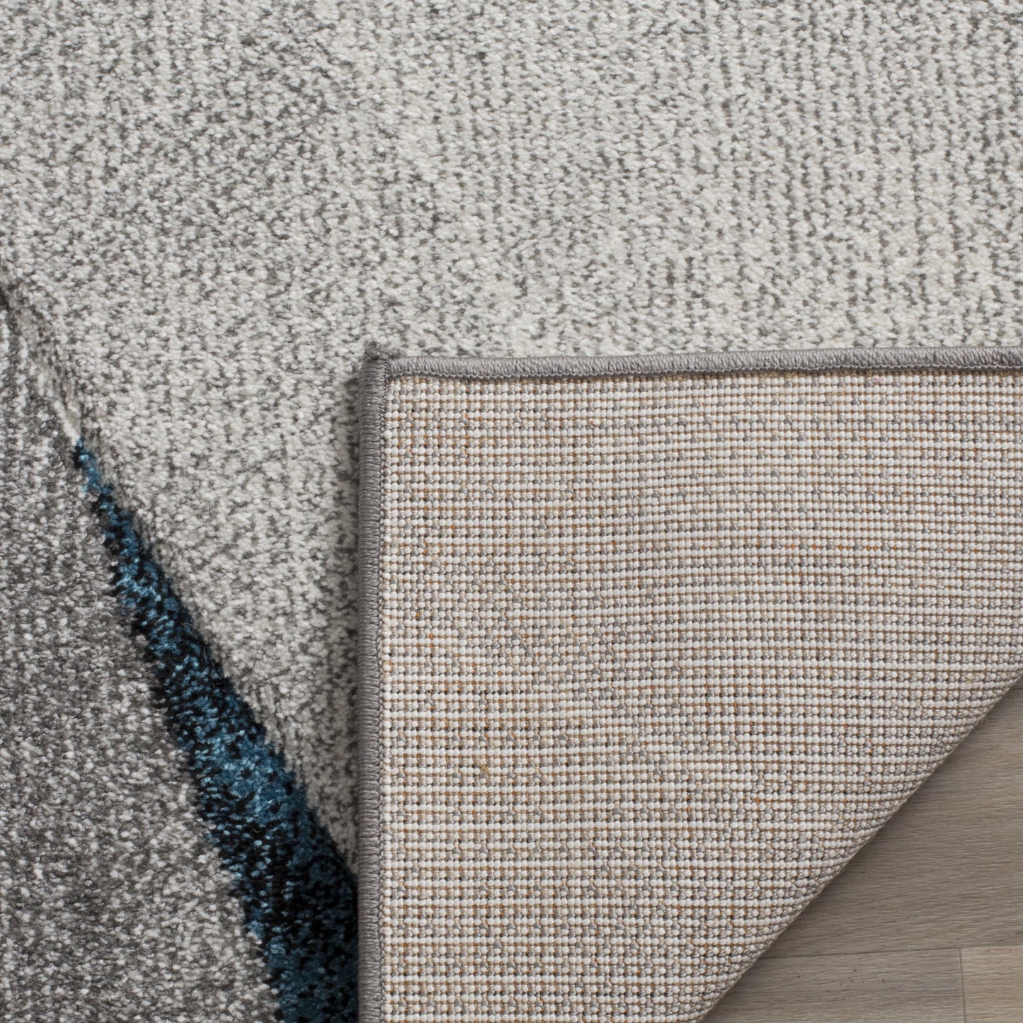 SAFAVIEH Hollywood Collection Area Rug - 9' x 12', Grey & Teal, Mid-Century Modern Design, Non-Shedding & Easy Care, Ideal for High Traffic Areas in Living Room, Bedroom (HLW710D)