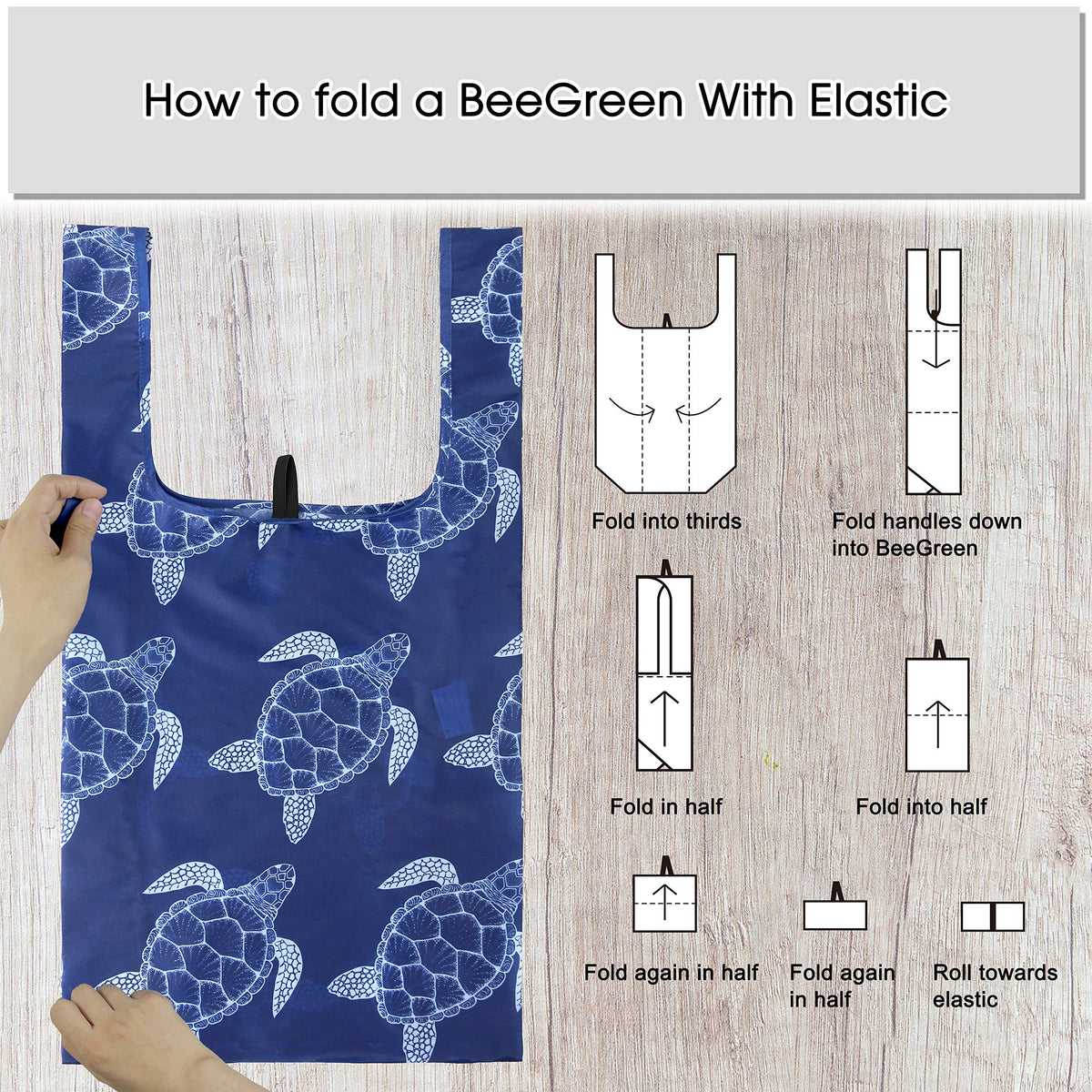 BeeGreen Reusable Grocery Bags Foldable 12 Pack Large Cute Totes - Heavy Duty Washable Holiday Cloth Gifts Bag with Handles, Reusable Gift Bulk Shopping Bags for Groceries for Women Animal Lover