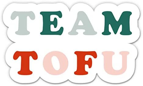 Sticker Mine 3" Team Tofu Sticker - Laptop Sticker - Waterproof Vinyl for Car, Phone, Water Bottle - Cute Vegan Decal