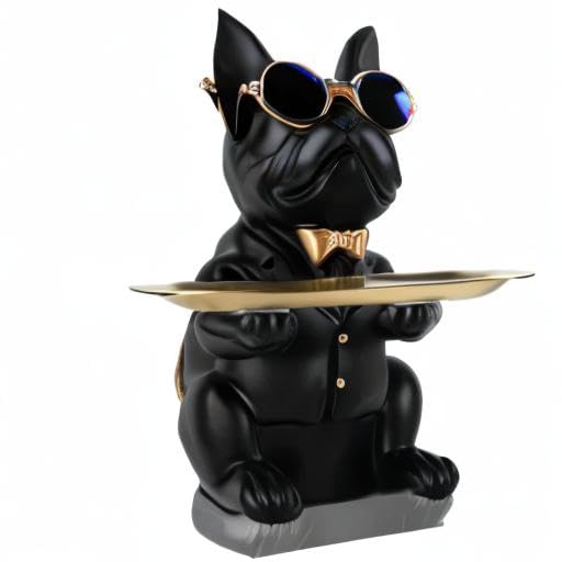 French Bulldog Gifts Statue Tray Organizer for Keys, Candy, Jewelry, Earrings, Entrance Piggy Bank - Modern Decor Resin French Bulldog Decor Entryway Table, Coffee Table, Office Desk, Home Decor