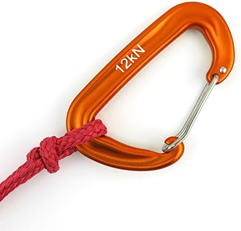 12kN 3.2"x2" Heavy-Duty Carabiner Clips - Durable, Lightweight Aluminum Alloy Carabiners for Hiking, Camping, Keychains, Dog Leashes, Hammocks & More