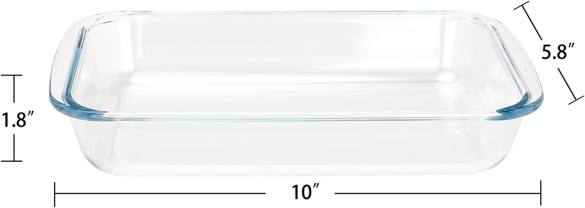 Regine Switzerland 1-Quart Tempered Glass Baking Dishes - Personal Sized Oblong Cookware (2 Pack)