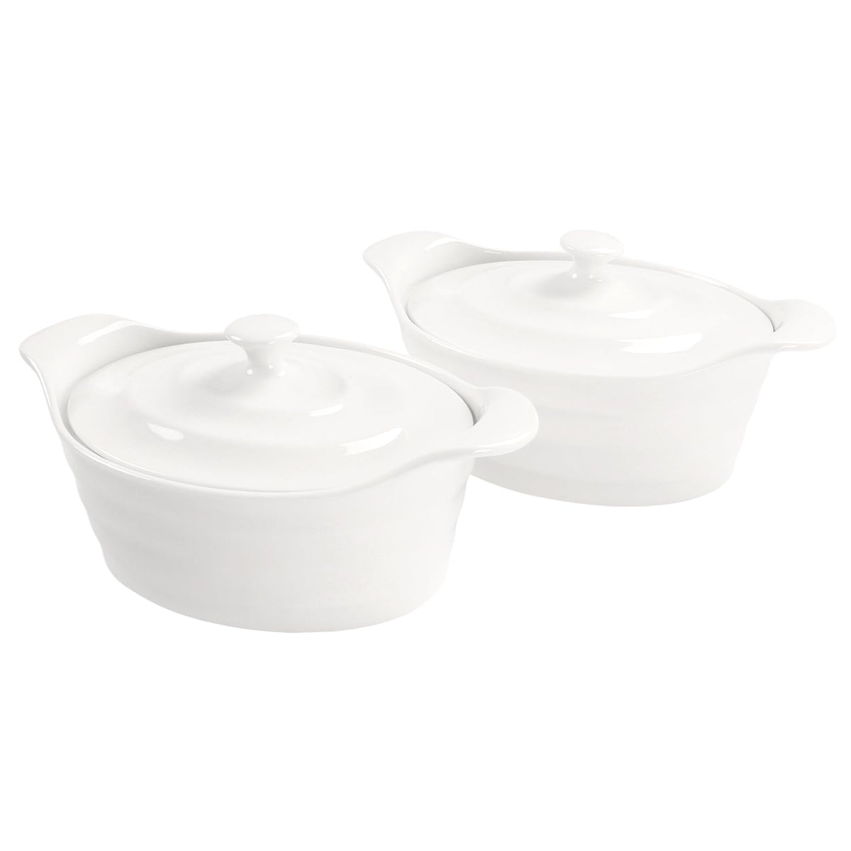 jinsongdafa Casserole Dish 25 oz, French Onion Soup Ceramic Bakeware Set with Lids, Ceramic Mini Cocotte Set, Baking Dish with Lids and Handles, Microwave, Dishwasher, Oven Safe 9.6 Inch