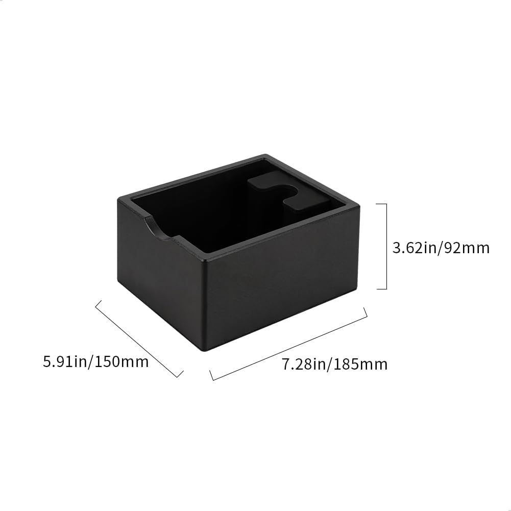 watchget Espresso Knock Box, Coffee Ground Knock Box, Dual Function Storage and Tamping Tool with Non-Slip Base, Made of Durable ABS Plastic, Perfect for Baristas and Coffee Enthusiasts, Black