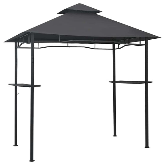 Xhnifbn Large Anthracite BBQ Gazebo Steel Frame Outdoor Patio Canopy Tent 94.5 x 59.1 x 100.4 in Rectangular Matte Grill Shade for Backyard Parties Poolside Gatherings