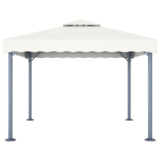 Xhnifbn Cream Aluminum Outdoor Gazebo 118 x 118 Inch, UV-Resistant Canopy Tent, Square Freestanding Shelter with Modern Design for Backyard, Patio, Garden & Deck