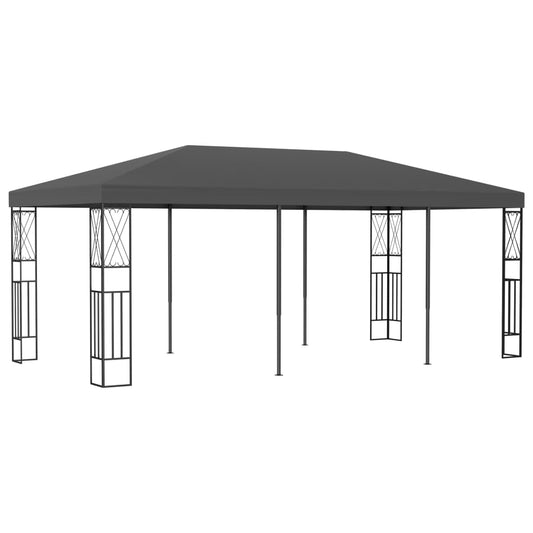 Large Anthracite Gazebo, 100% Polyester Canopy, Durable Steel Frame, 9.8x9.8 ft Outdoor Patio Shelter for Parties, UV-Resistant Fabric, Easy Assembly Outdoor Structures