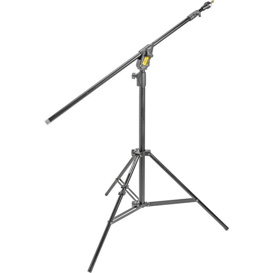 Manfrotto Boom Stand 420 (Black Anodized), 3-Sections, Convertible to Double Extension Boom and Stand (#3398B)