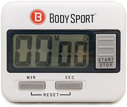 Body Sport Digital Timer Stopwatch for Fitness & Exercise Routines - Easy to Use, Battery Operated, Multifunctional Time Tracker for Home, Gym, Kitchen, Classroom, and Office Settings