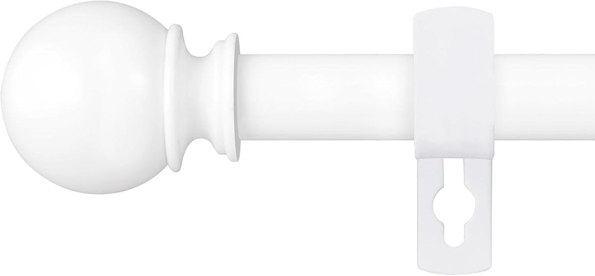 Skiennix Heavy Duty Metal Curtain Rod - Adjustable 28 to 48 Inch, 5/8" Diameter, Includes Bracket