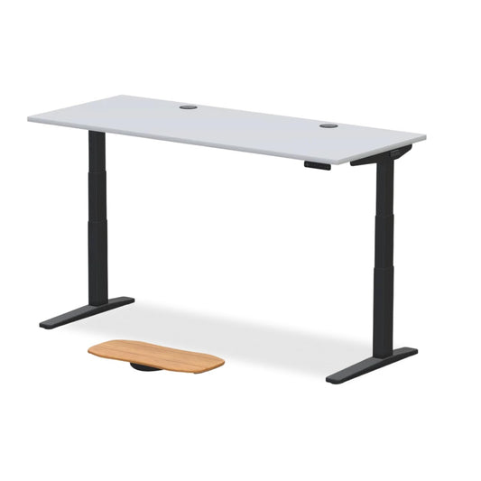 UPLIFTDESK V3 2-Leg White Laminate Wood Standing Desk – Adjustable Height, Advanced 1-Touch Memory Keypad, Under Desk Cable Management, Wire Grommets & Rocker Board (Black C-Frame, 72 x 30 inch)