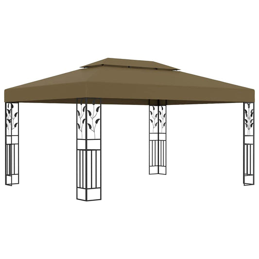 Taupe Outdoor Gazebo 100% Polyester with PA Coating, Powder-Coated Steel Frame, 9.8 x 13.1 ft Rectangular Canopy Tent for Patio, Garden, Backyard Events Outdoor Structures