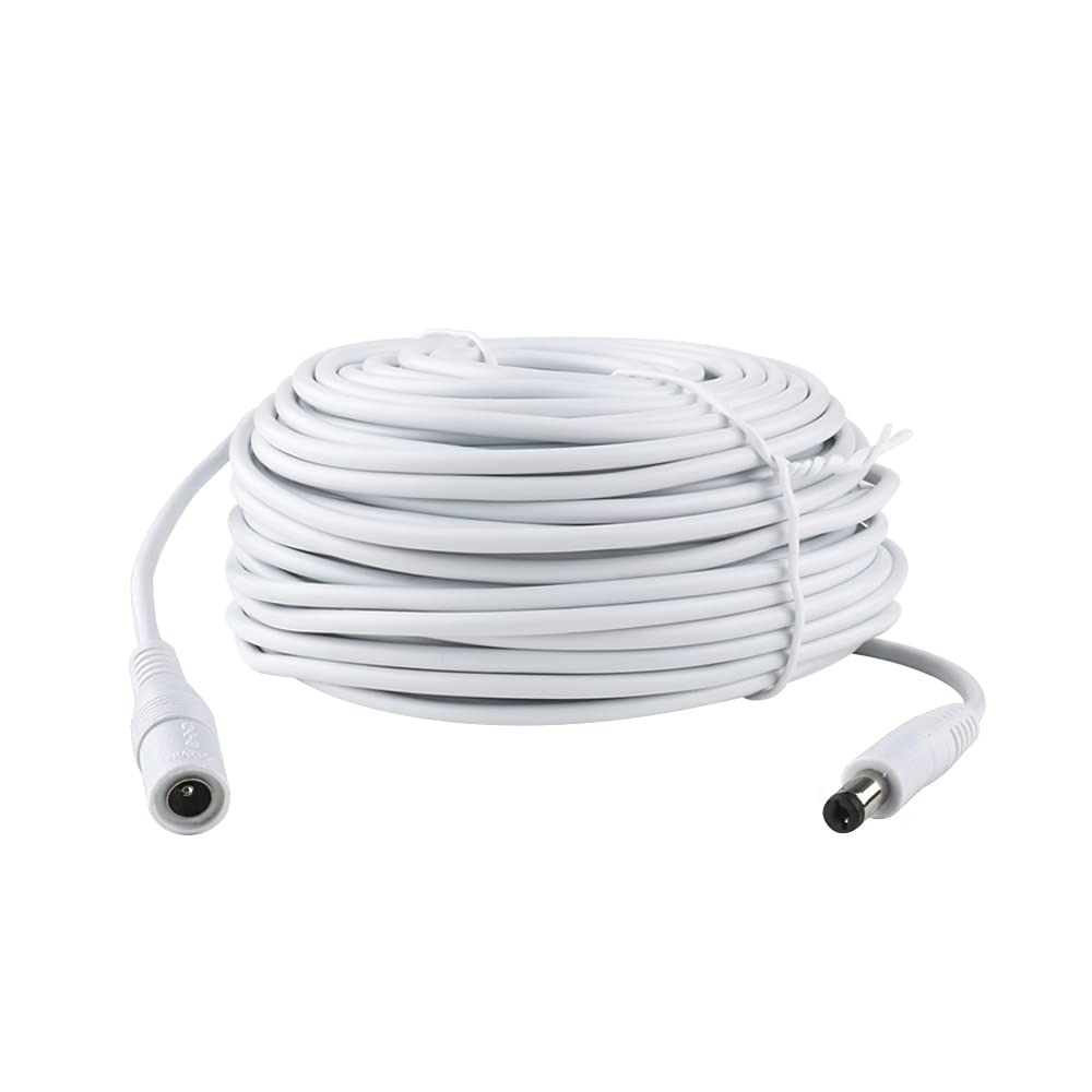 Sqlszt 60ft Cable5.5mm 2.1mm 12 Power Extension x Volt Male to Female Plug Cord for CCTV IP Security Cameras DVRs