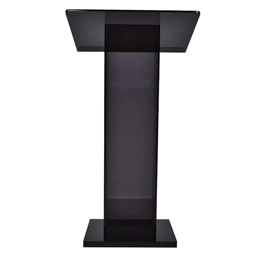saditesdk Podium, Media Podium Table Black Transparent Acrylic Podium for Pulpit, Church, Award Ceremony, Party Stage Heavy Duty