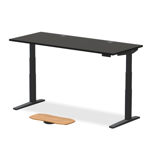 UPLIFTDESK V3 2-Leg Black Laminate Wood Standing Desk – Adjustable Height, Advanced 1-Touch Memory Keypad, Under Desk Cable Management, Wire Grommets & Rocker Board (Black C-Frame, 72 x 30 inch)
