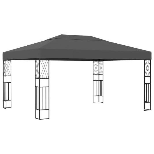 Gazebo Anthracite 10x13 ft, 100% Polyester Steel Frame, UV Resistant Outdoor Canopy for Patio, Garden, Backyard Gatherings Outdoor Structures