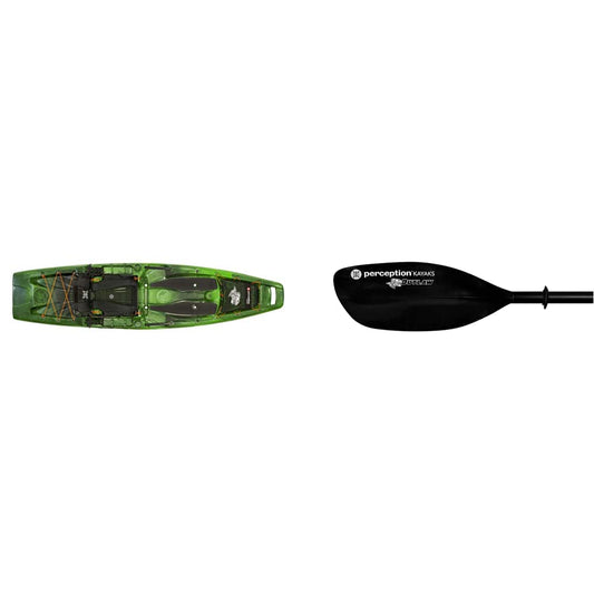 Perception Kayaks Outlaw 11.5 | Sit on Top Fishing Kayak + Outlaw 3-Piece Kayak Paddle