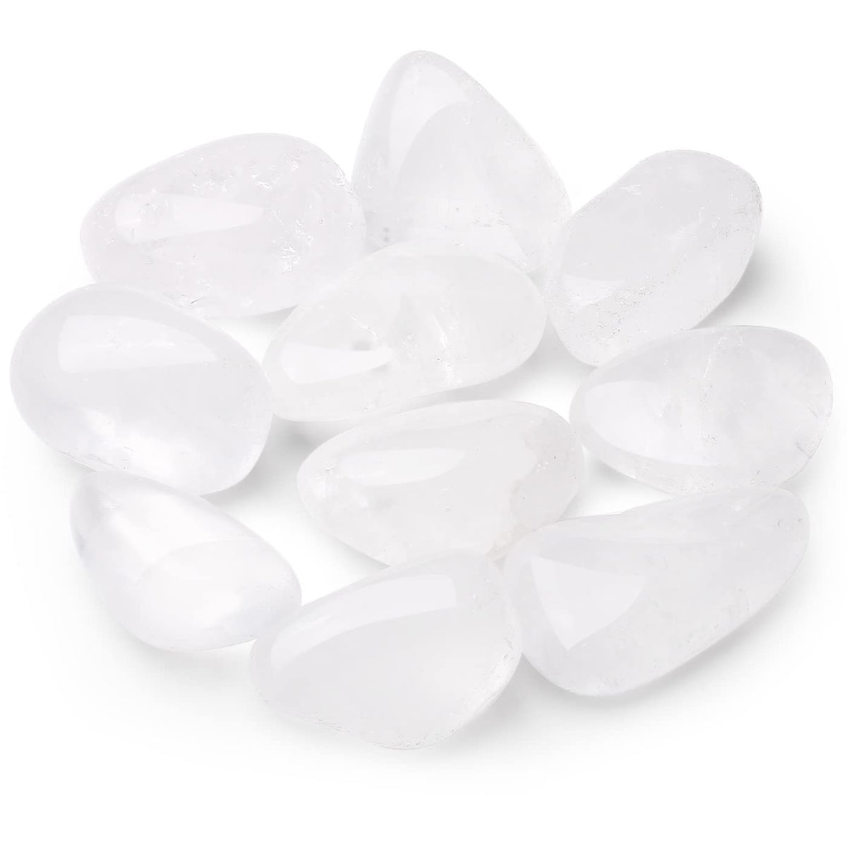 QINJIEJIE Clear Quartz Crystals Bulk (1000+ Carats) Polished Stone 0.6-1" Tumbled Stones Healing Crystal Reiki Decoration 0.45 lb 200G