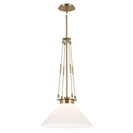 Kichler Albers 18.25 Inch 1 Light Pendant with Opal Glass in Champagne Bronze