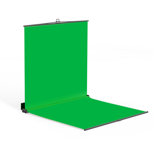RAUBAY Collapsible Green Screen - FloorFlex Backdrop with Floor Extension 7x7x7 ft - Portable Retractable Chroma Key Background with Stand for Video Conference, Streaming, Photo Studio CGS2100 - FX
