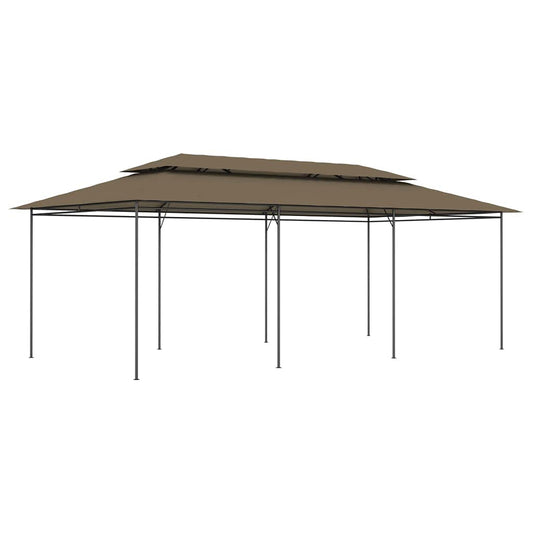 Taupe Gazebo, 236.2x106.3 Inch Outdoor Canopy Tent with Tubular Steel Frame, UV Resistant Polyester Fabric, Foldable Patio Shelter for Garden, Beach, BBQ Lawn Structures