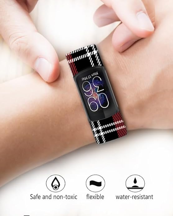 Sport Bands Compatible with Charge 6 /Charge 5 for Women Men,Soft Waterproof Replacement Straps Wristbands for Charge Advanced Fitness Tracker