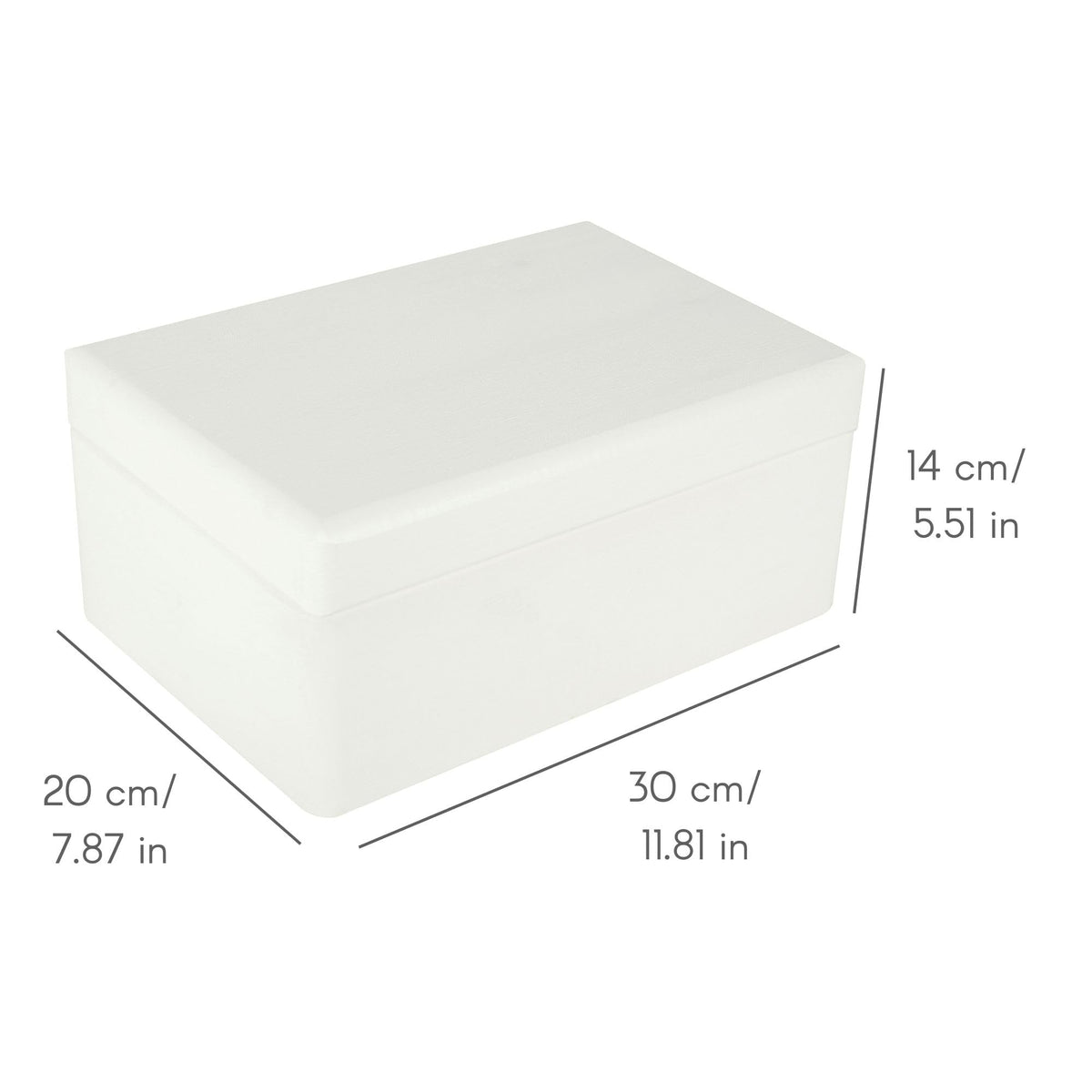 Creative Deco Large White Wooden Box Storage with Hinged Lid | 11.8x7.87x5.51in (+-0.5) | Keepsake Gift Box for Tool Dog Toy Kitchen Storage | ROUGH UNSANDED Wood Chest Trunk