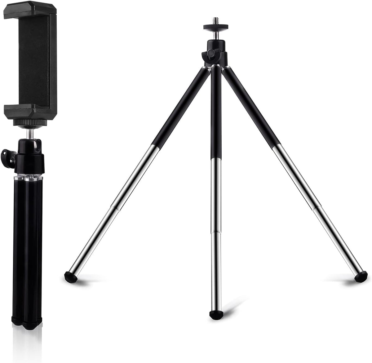 TIGAYAN 12.4 inch Mini Tripod for Webcam and Phone, Metal Extendable Webcam Stand with Phone Holder, Small Tripod