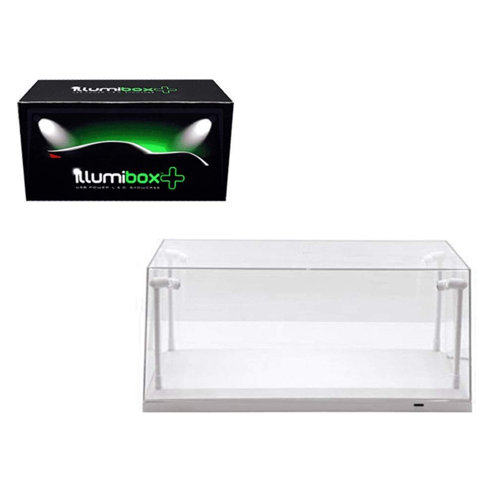 Illumibox Collectible Display Show Case with LED Lights for 1:18 1:24 1:64 Models with White Base