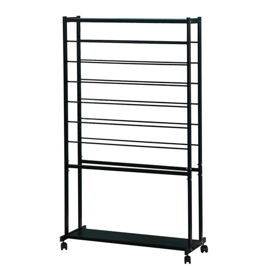 REMYS Craft Room Organiser Display Display Stand Craft Room Ribbon Holder, Floor Wrapping Paper Organizer/Large Storage Rack for Display Scarf Embroidery Rolls Sewing Cloth, Double Sided(Black)
