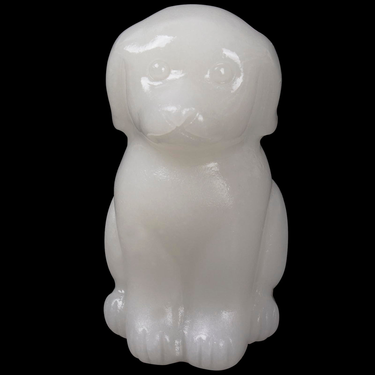 Hand-Carved Natural Crystal Dog Sculpture for Spiritual Healing Energy Stone,Feng Shui Wealth Protection Figurine, Home,Office Desk Decor,Unique Gift for Pet Lovers,Birthday. (White Marble Dog)