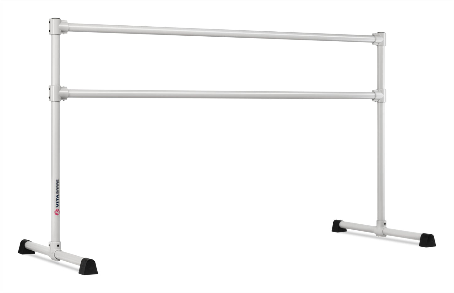 VITA Barre Portable Freestanding Double Ballet Barre, Extreme, 6 Ft Bars, Satin Silver, Steel | Fixed Height, Made in USA, Home or Gym Exercise Equipment for Kids & Adults | Dance, Fitness, Pilates