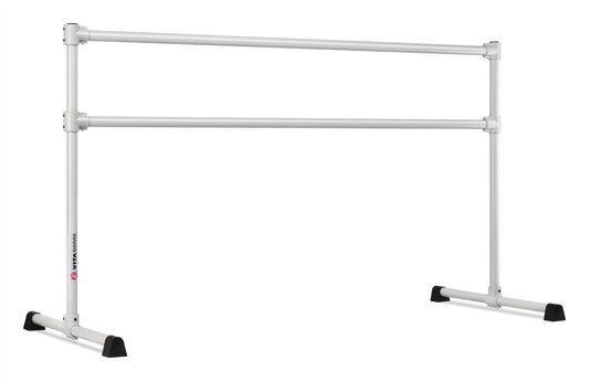VITA Barre Portable Freestanding Double Ballet Barre, Extreme, 7 Ft Bars, Satin Silver, Steel | Fixed Height, Made in USA, Home or Gym Exercise Equipment for Kids & Adults | Dance, Fitness, Pilates