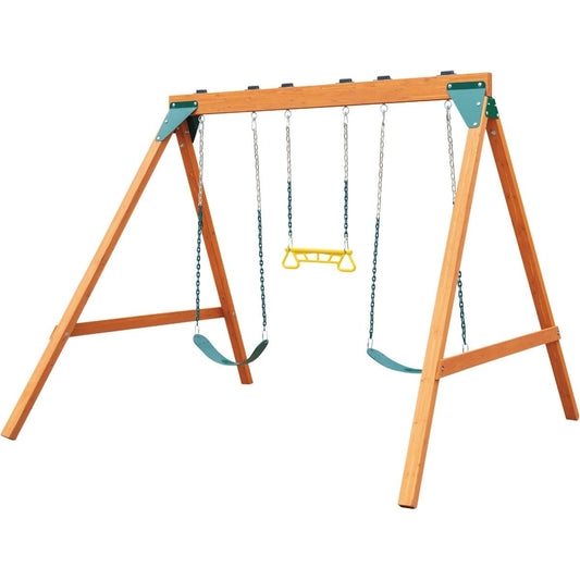 Swing-N-Slide PB 8360 Ranger Wooden Swing Set with Swings, Brown (Amazon Exclusive)