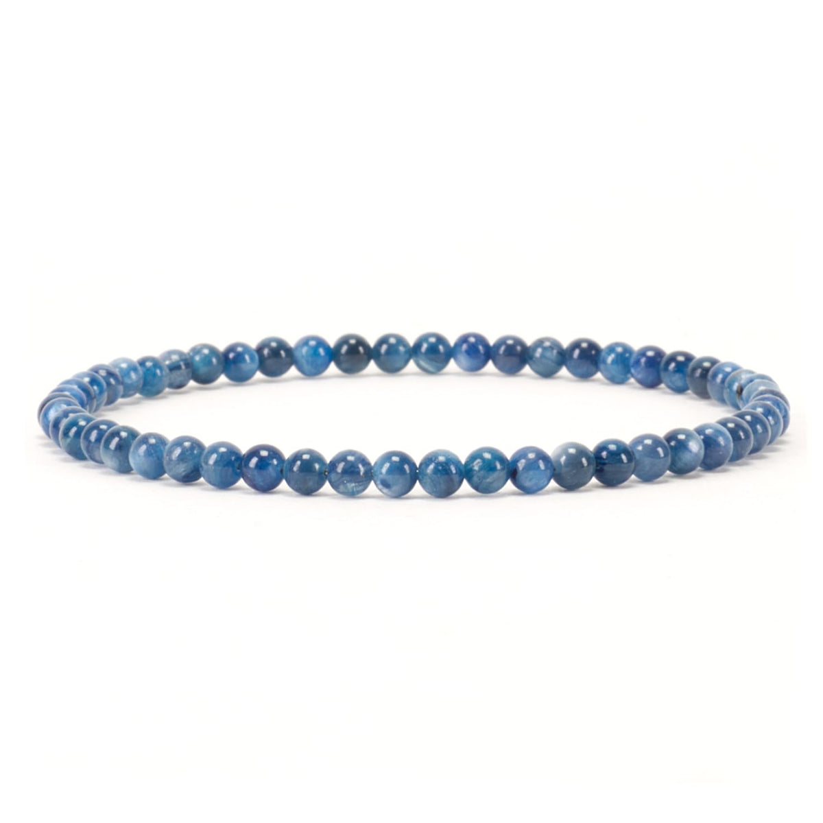 Cherry Tree Collection - Small, Medium, Large Sizes - Gemstone Beaded Bracelets For Women and Men - 4mm Round Beads (Kyanite, Small)