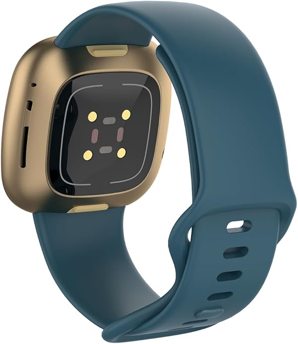 Compatible with Fitbit Versa 4 / Fitbit Versa 3 / Fitbit Sense/Sense 2 Bands, Soft Silicone Replacement band for Women Men 2 Pack