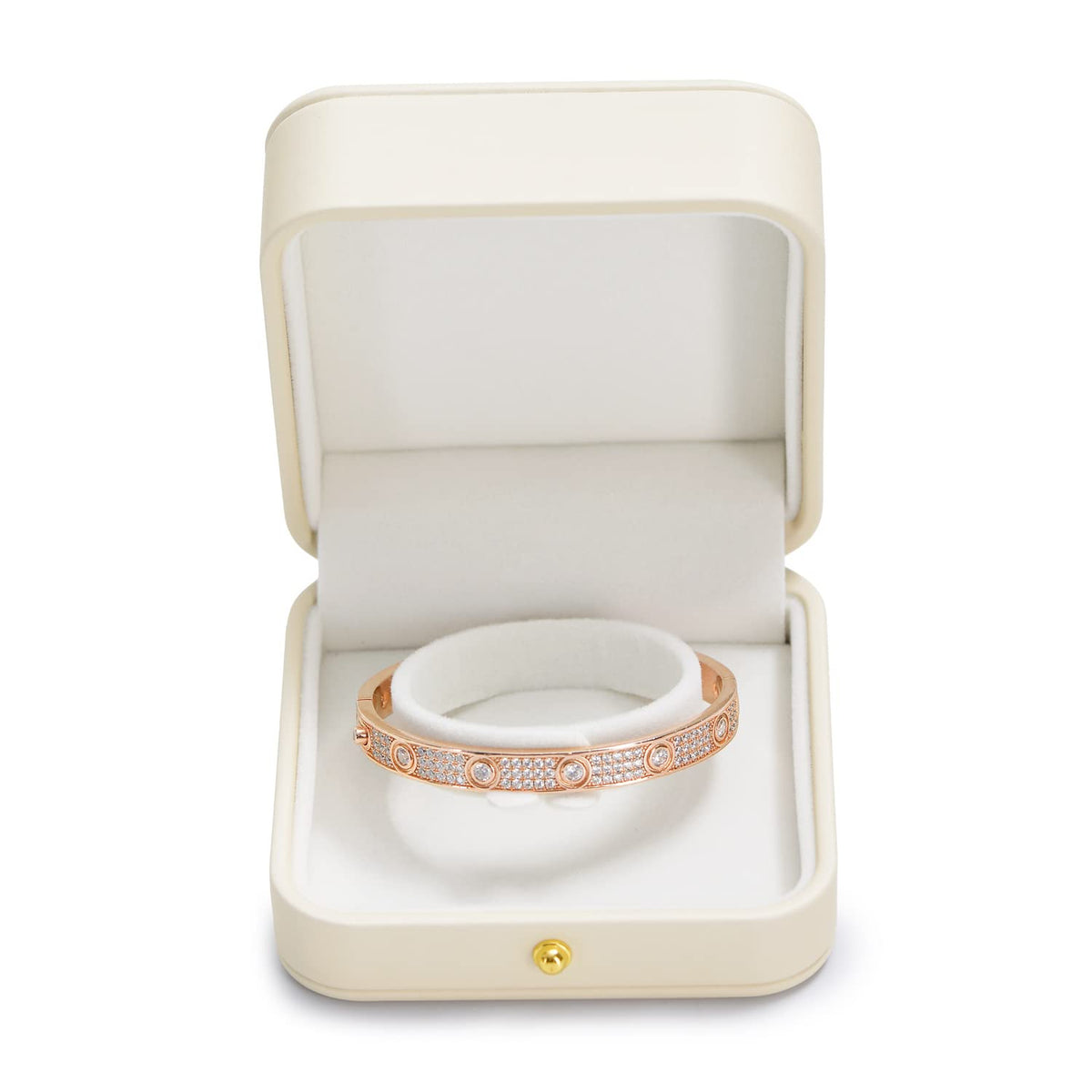 Oirlv Gorgeous Bracelet Gift Box Leather Bangle Box for Jewelry Gift White Velvet Interior Bangle Bracelet Storage(White)