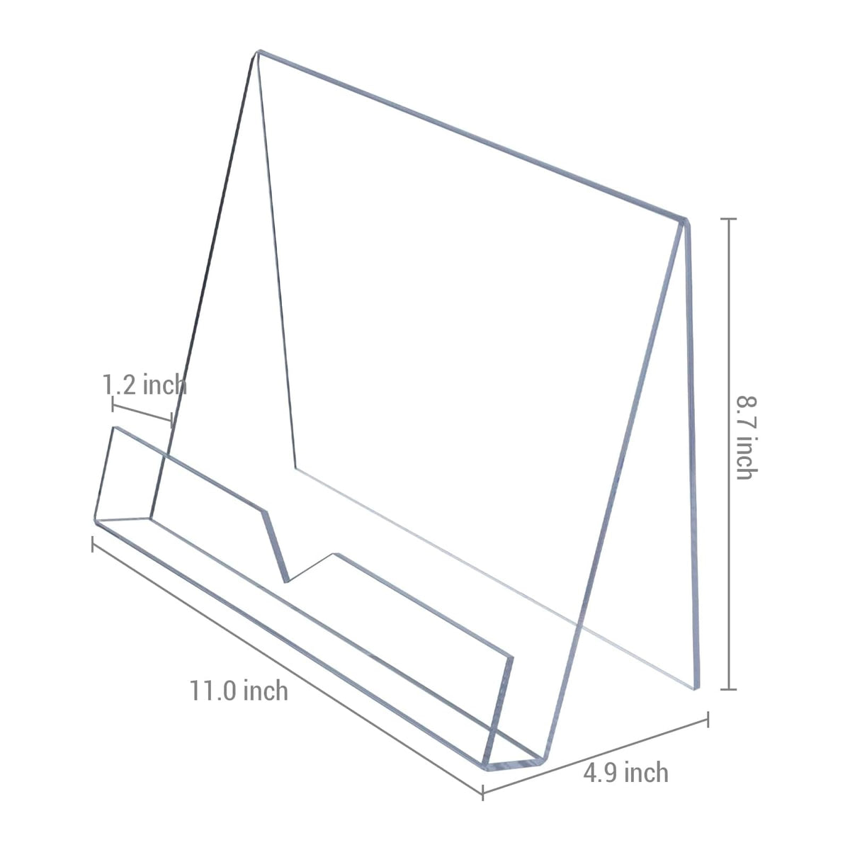 MyGift Modern 4 mm Premium Clear Acrylic Cookbook Holder, Recipe Book Stand, Magazine Display Rack, Set of 2