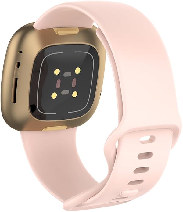 Compatible with Fitbit Versa 4 / Fitbit Versa 3 / Fitbit Sense/Sense 2 Bands, Soft Silicone Replacement band for Women Men 2 Pack