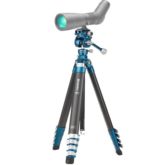 Benro CyanBird Pro Carbon Fiber Lightweight Tripod Kit for Birding & Wildlife for Scopes, Binoculars & Photography, Ball Head, Adjustable Legs, Arca-Swiss Plate, Flip Locks, 60" Max Ht, 9.9lb Payload