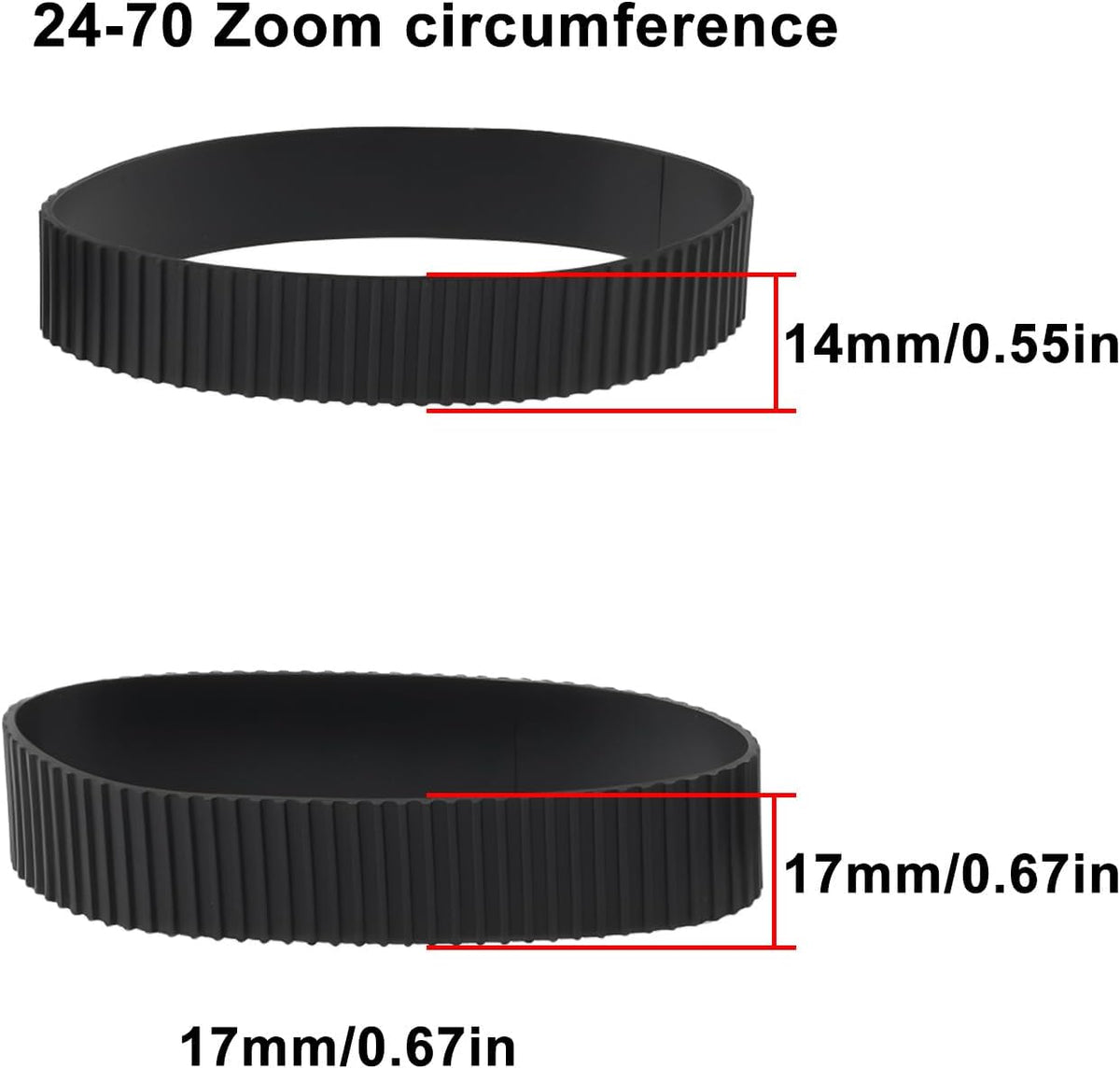 1 Set 24-70mm F/2.8 Camera Lens Zoom and Focusing Rubber Rings Compatible with Sigma DG DN Art