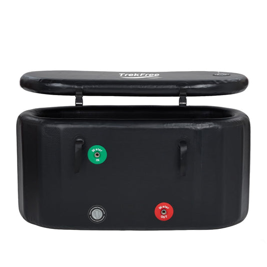 TrekFree Oval Ice Bath Tub for Athletes – Portable Cold Immersion Tub with Insulated Lid, Suitable for Indoor & Outdoor Use,Insulated Inflatable Ice Bath Designed for Cold Plunges and Adult Bathing