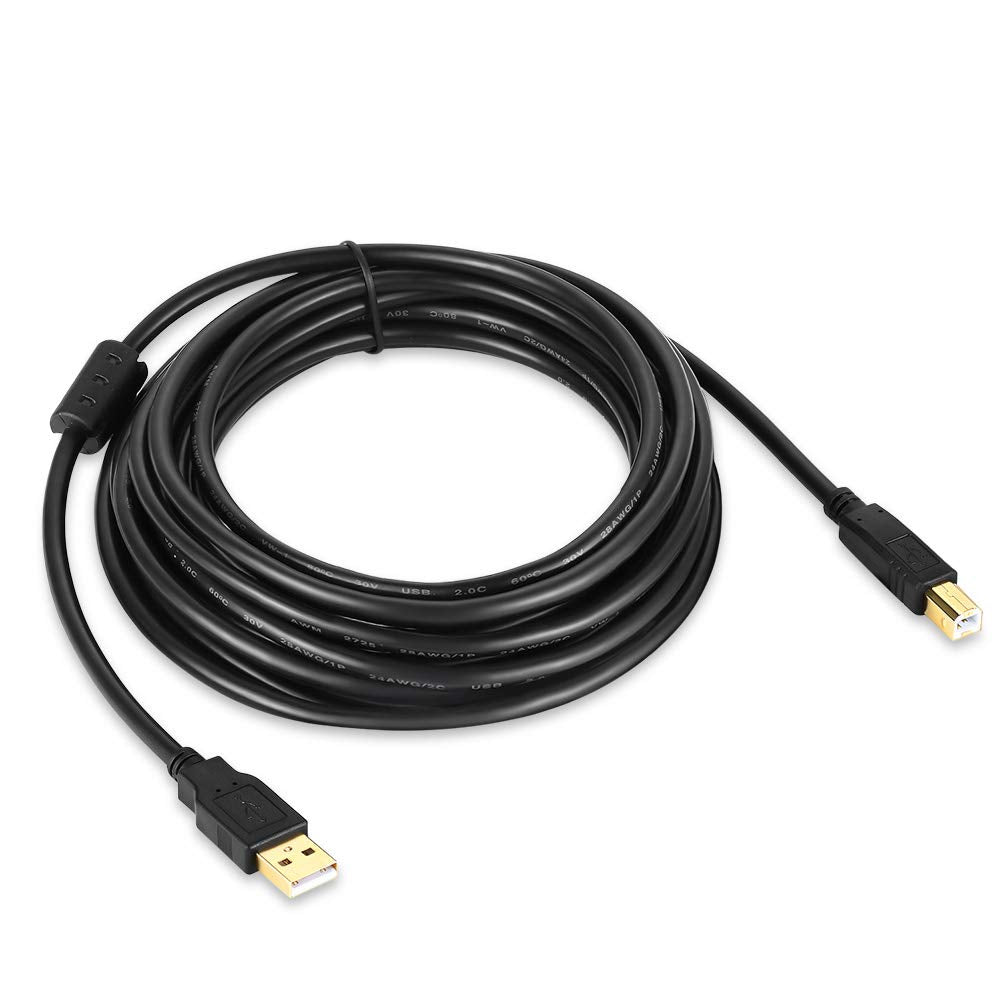 XBOHJOE 2.0 15 2.0USB 15ft) USB Printer Cable FT Type A Male to B Male Scanner USB a b for HP, Canon, Lexmark, Epson