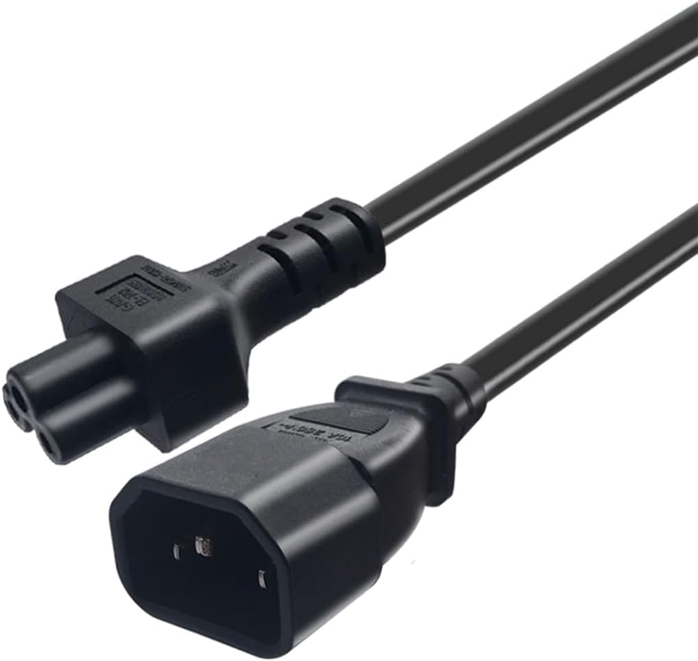 Strhowill 0.3m C14 C5 10A 250V 320 PDU(0.3M C14 C5 to Power Cable with On/Off Switch, IEC Cord for Laptop, Monitor