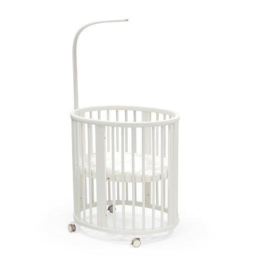 Stokke Sleepi Mini Bundle V3, White - Includes Sleepi Mini V3, Mattress & Drape Rod - Suitable for Ages 0-6 Months - Adjustable & Stylish