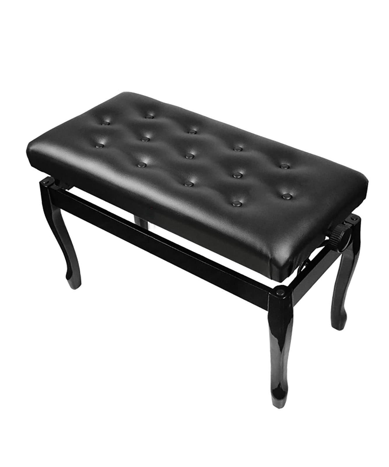 Premium Leather Deluxe Piano Bench with Solid Wood Construction Keyboard Vanity Stool for Comfortable Playing 76 X 35 X 49Cm Black Color Ideal for Musicians and Piano Ent